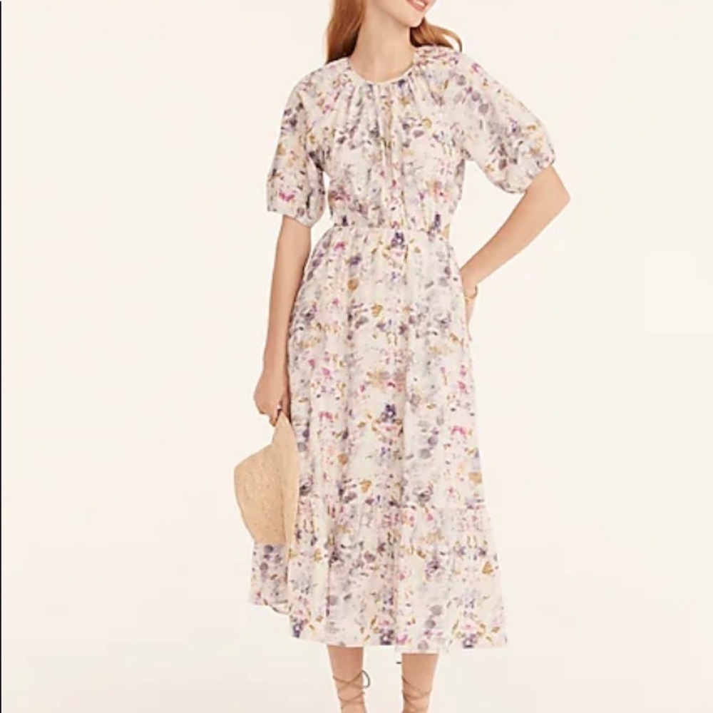 J Crew Flora Obscura Side cutout dress Size: 4